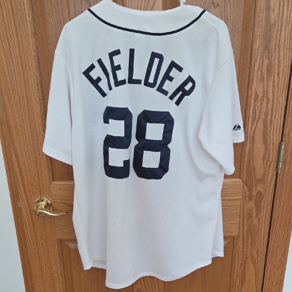 Majestic Other - Tigers White and Black Fielder Jersey